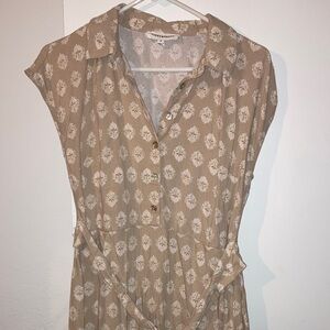 Lucky Brand Beige/sand color shirtdress - bone floral